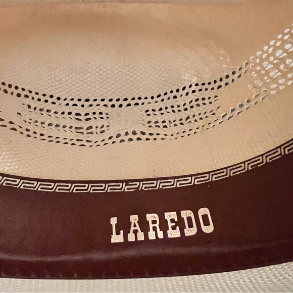 Laredo Bangora Straw Unisex Cream Sweatband Gold Tone Band Green Gold Accents main image 4